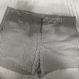 Grey Striped Chino Shorts
